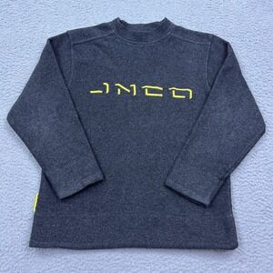 VTG JNCO Flamehead Sweatshirt Kids Embroidered Pullover‎ Fleece Sweater Youth M